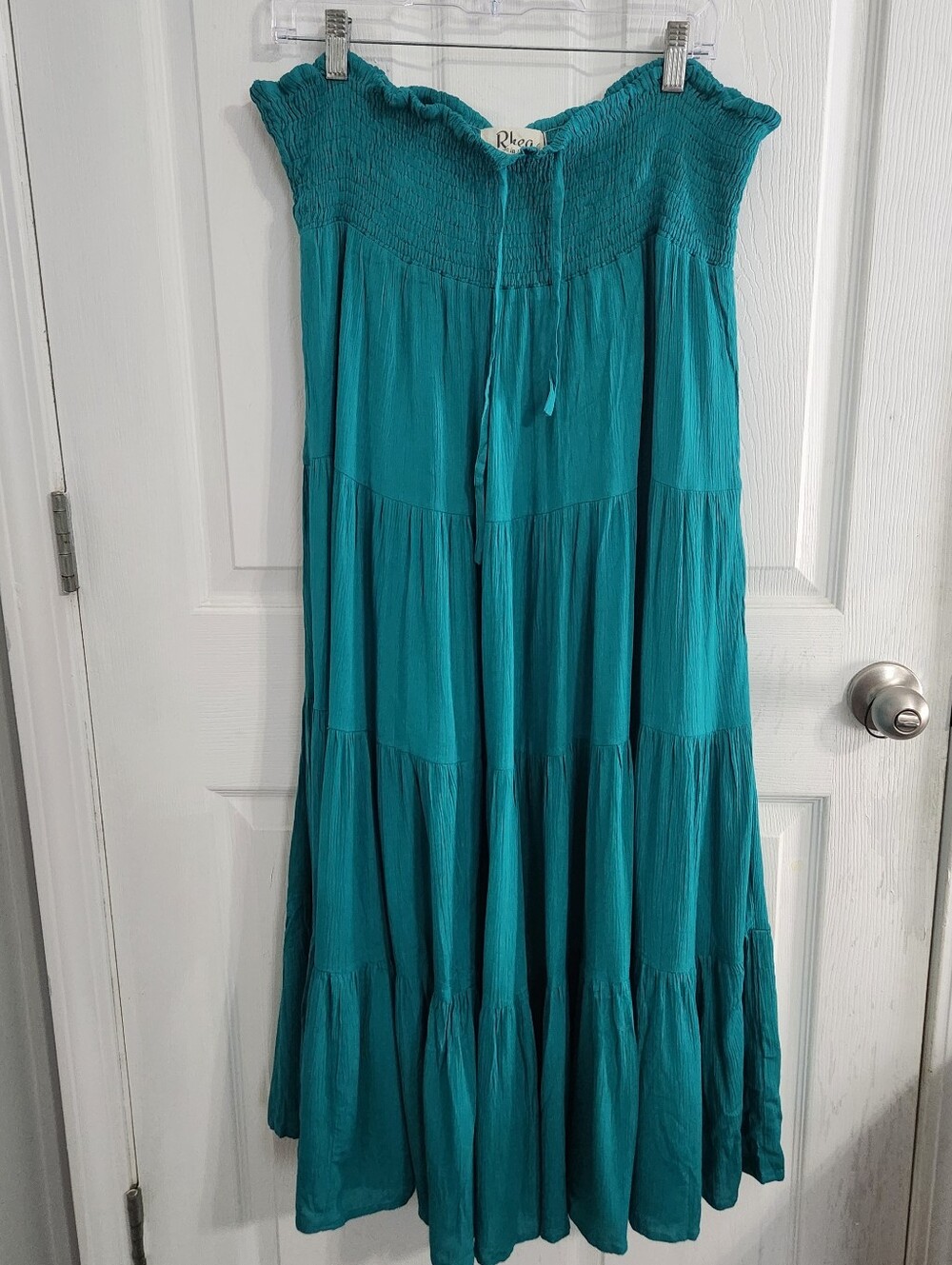 NWT Rhea blue tiered maxi skirt lg/XL boho cottagecore festival Fairycore gypsy - Picture 2 of 8